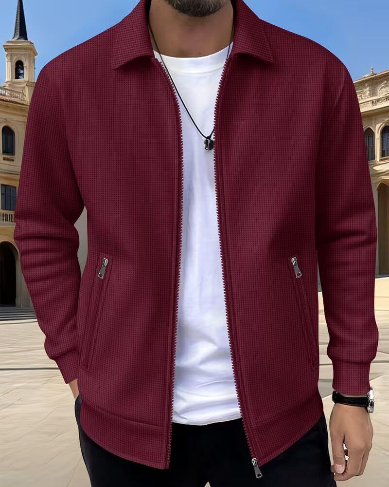 Gideon Athletic Jacket | Lightweight Textured Comfort, Black Zip Up 6