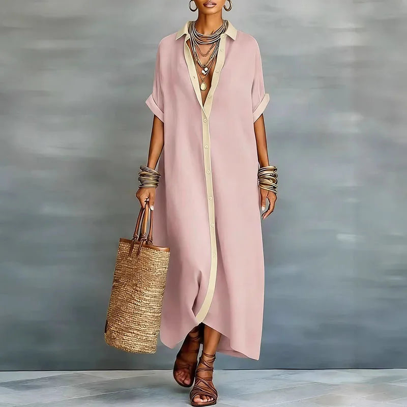 Gina Maxi Dress | Lightweight Cotton-Linen Blend, Relaxed Fit Summer Dress 7