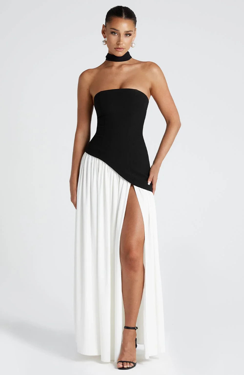 Luxe Corset Dress | Strapless, High Slit Wedding Guest Dress 10