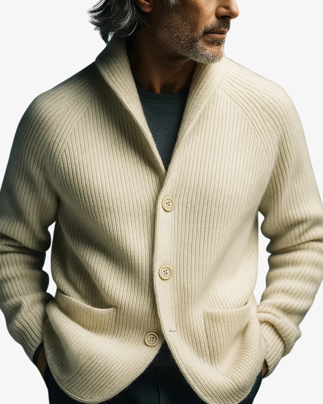 Lynx Black Cardigan | Button-Front Knit, Structured Fit 8