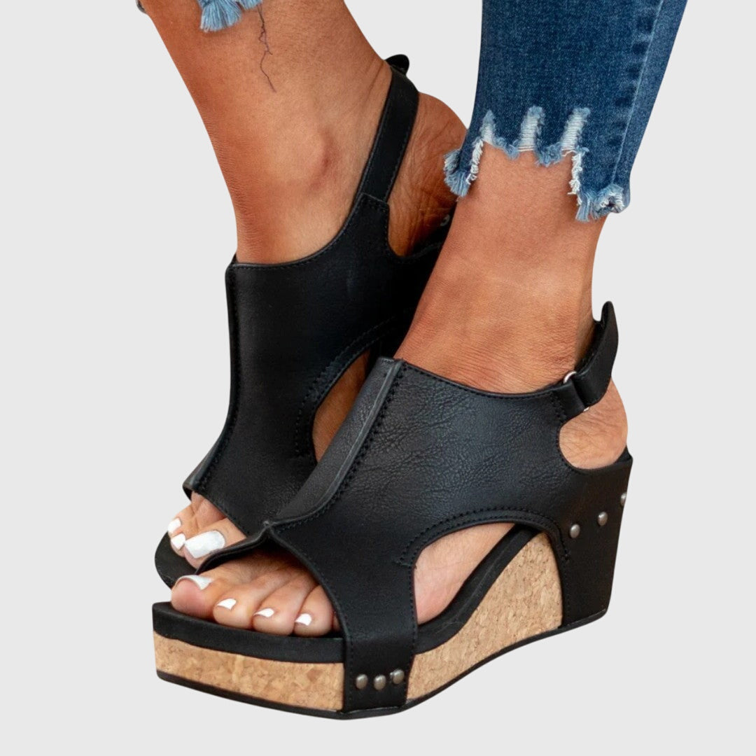 Adele Black Flat Sandals | Comfortable, Adjustable Fit 5