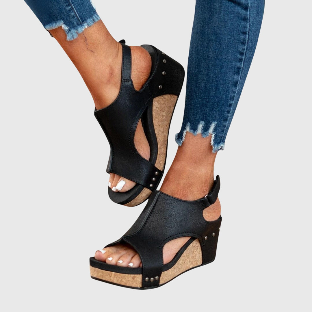 Adele Black Flat Sandals | Comfortable, Adjustable Fit 6