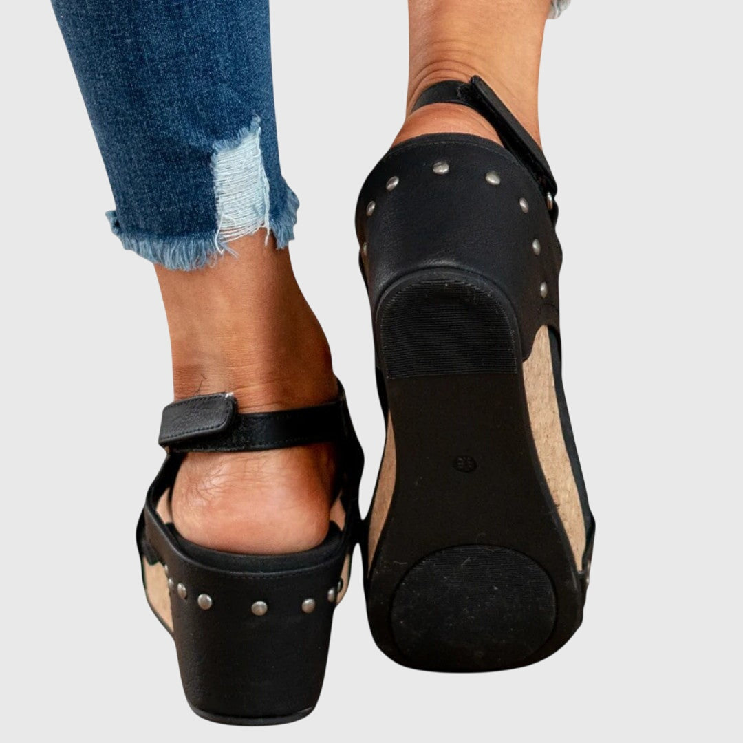 Adele Black Flat Sandals | Comfortable, Adjustable Fit 7