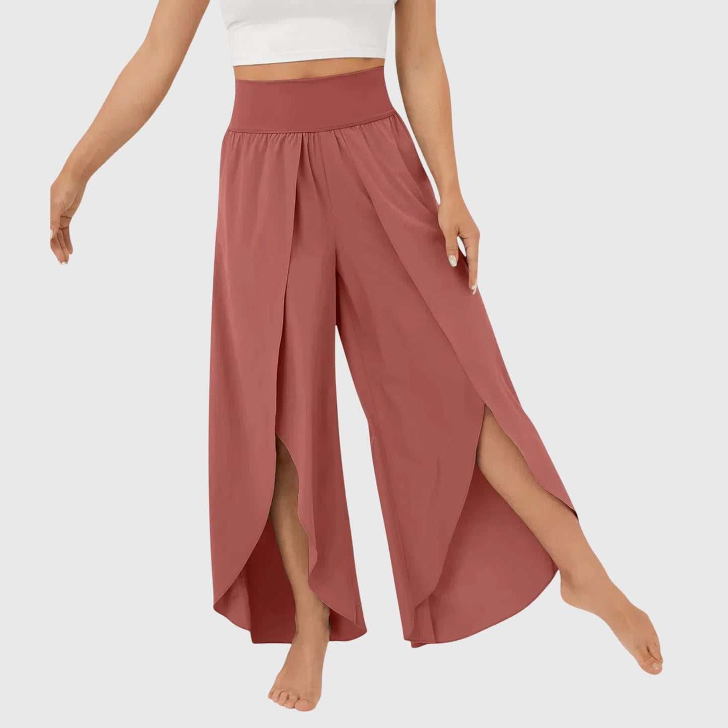 Aero Wide Leg Trousers | Lightweight Flare Pants with Integrated Shorts Lining 10