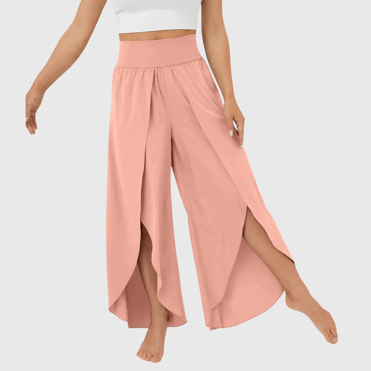 Aero Wide Leg Trousers | Lightweight Flare Pants with Integrated Shorts Lining 8