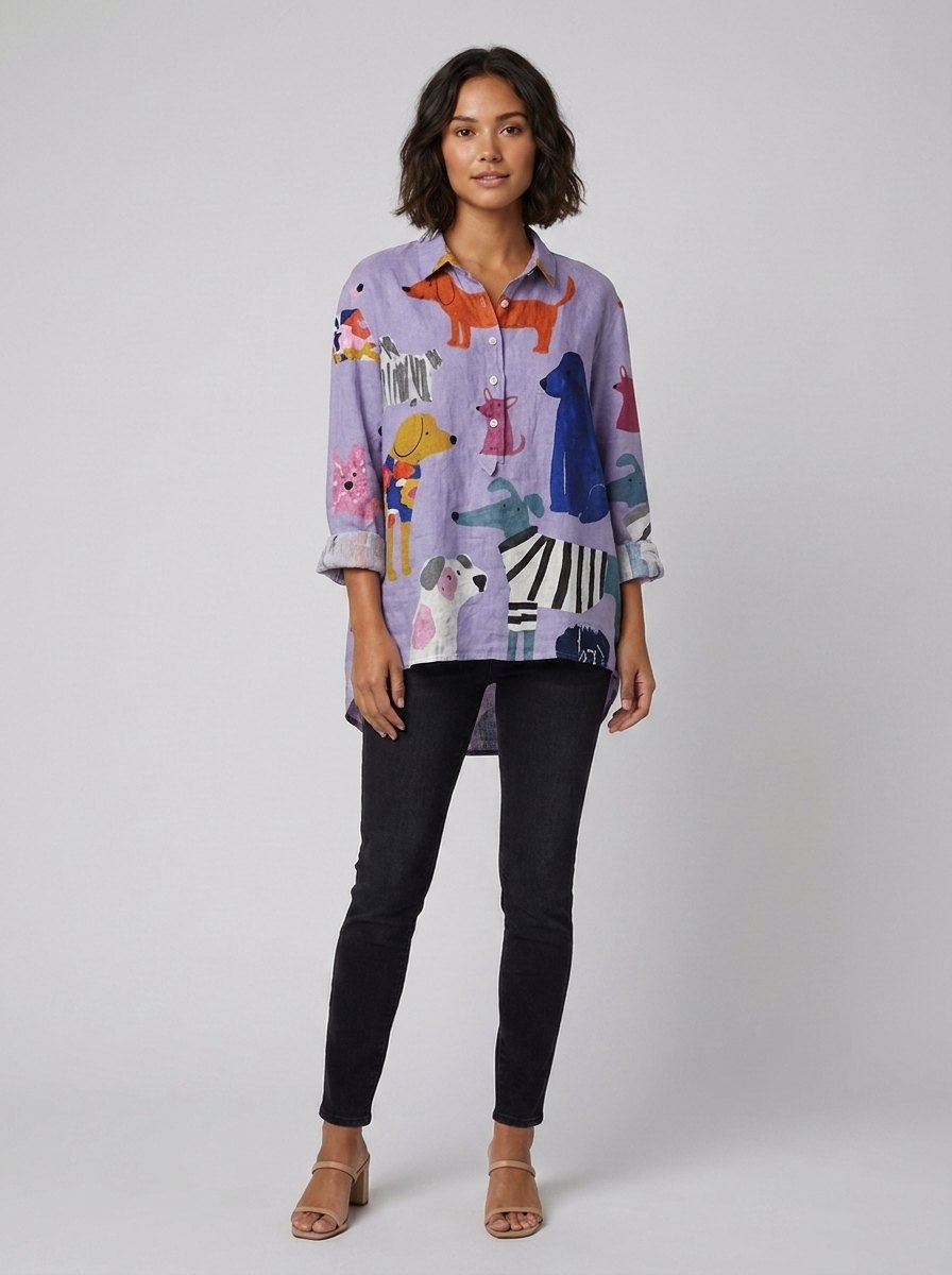 Alina Floral Blouse | Soft Linen Blend, Relaxed Fit 1