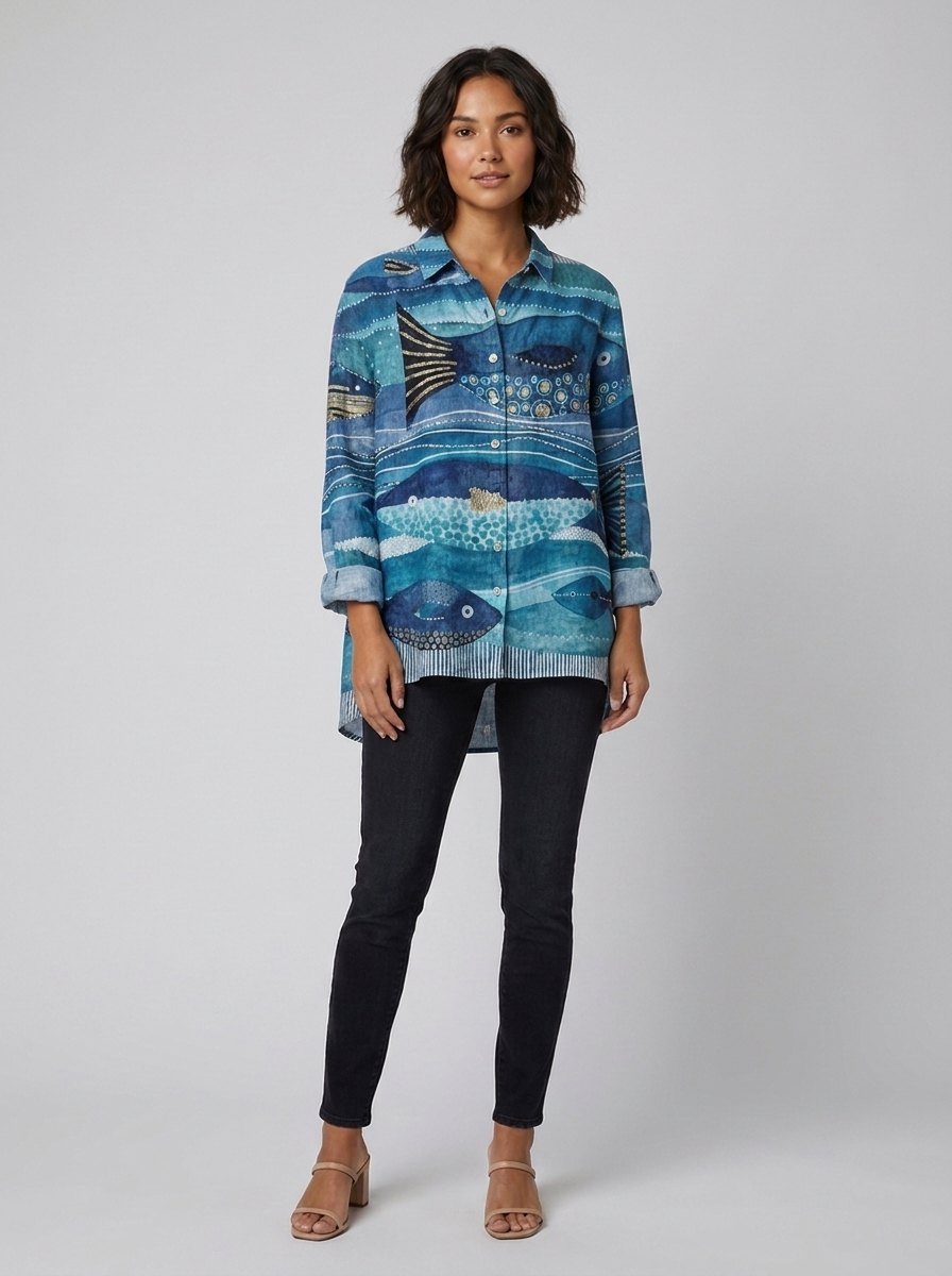 Alina Floral Blouse | Soft Linen Blend, Relaxed Fit 2