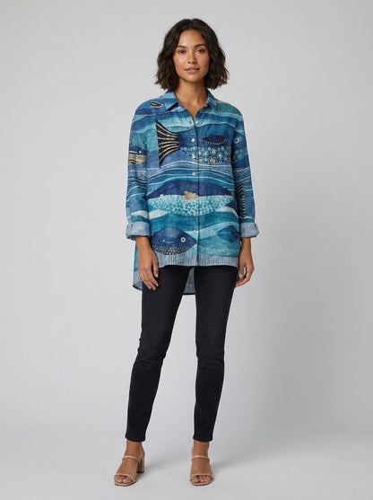 Alina Floral Blouse | Soft Linen Blend, Relaxed Fit 2