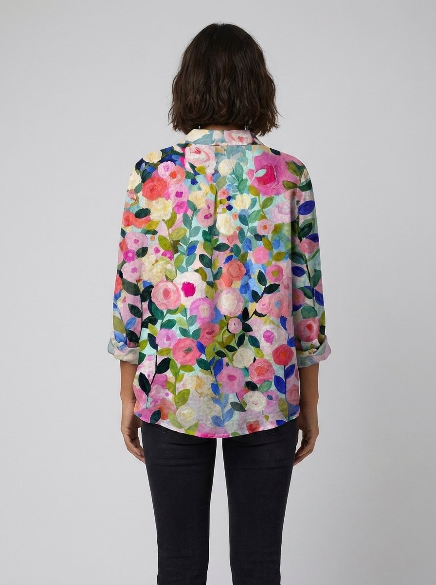 Alina Floral Blouse | Soft Linen Blend, Relaxed Fit 3