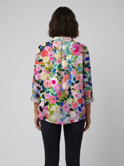 Alina Floral Blouse | Soft Linen Blend, Relaxed Fit 3