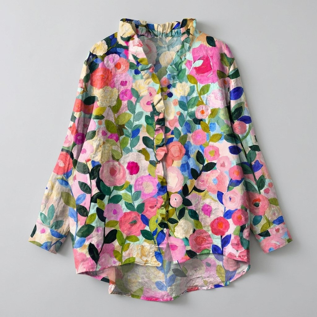 Alina Floral Blouse | Soft Linen Blend, Relaxed Fit 4