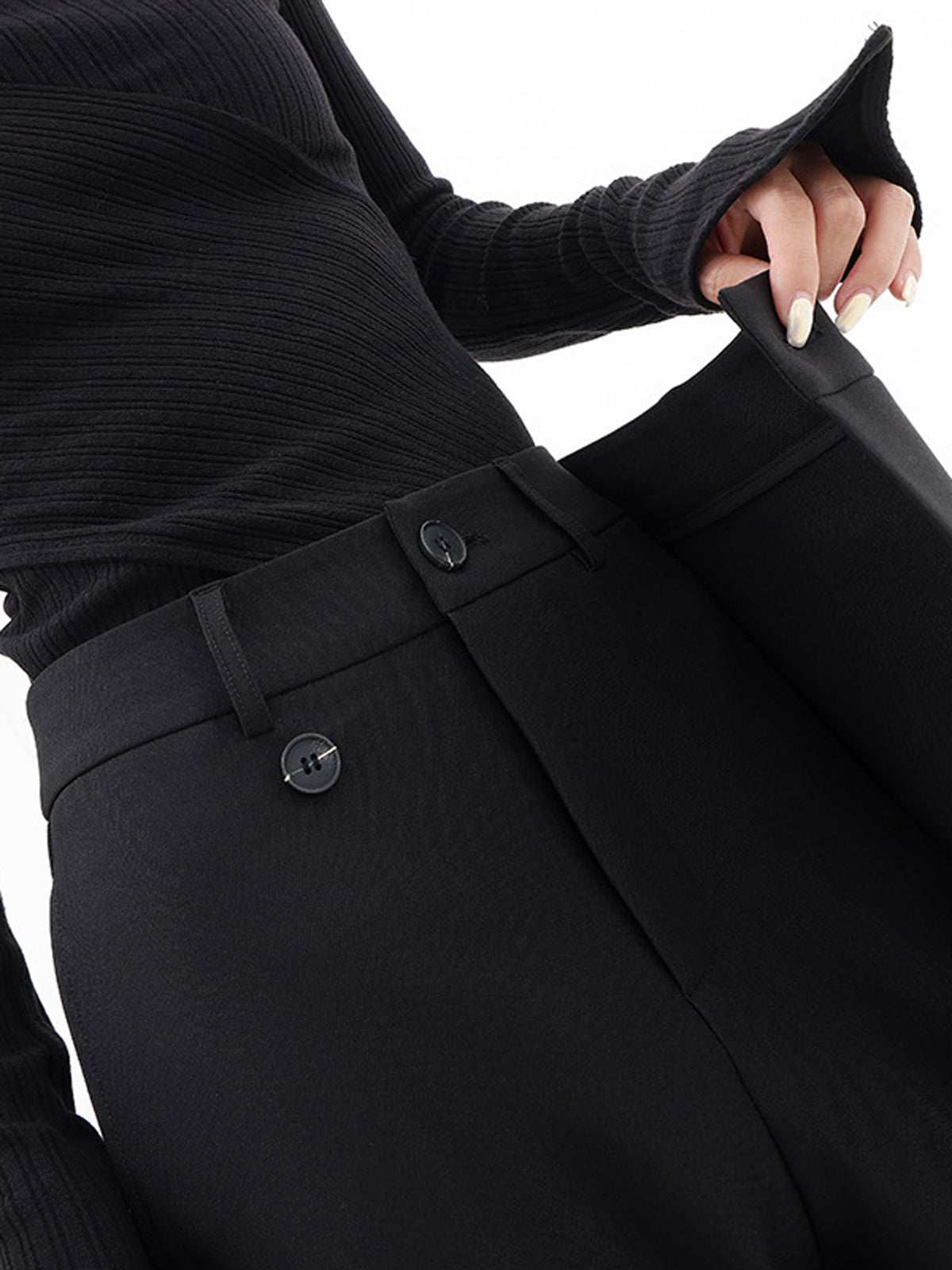 Alira Wide Leg Pants Women | Asymmetrical Layered Design, Woven Fabric 2