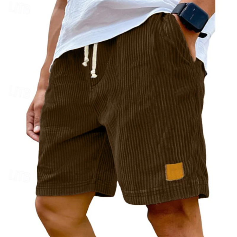 Alistair Men's Shorts | Lightweight Corduroy, Adjustable Lace-Up Waistband 2