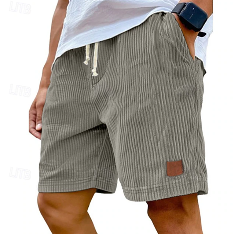 Alistair Men's Shorts | Lightweight Corduroy, Adjustable Lace-Up Waistband 3