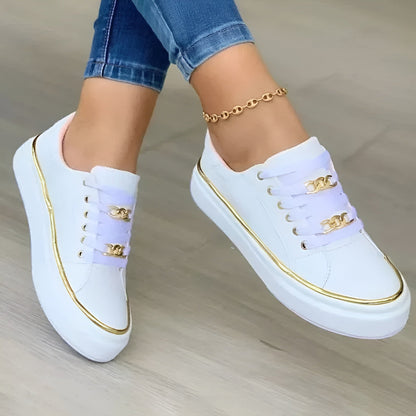Alyssa Sneakers | Chic Comfort with Golden Accents, Shock-Absorbing Sole 0