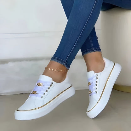 Alyssa Sneakers | Chic Comfort with Golden Accents, Shock-Absorbing Sole 1
