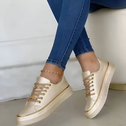 Alyssa Sneakers | Chic Comfort with Golden Accents, Shock-Absorbing Sole 4