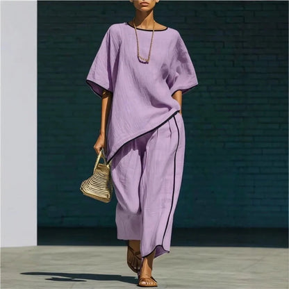 Alyssa Women's Pant Set | Lightweight Linen Two Piece Pants Set 1