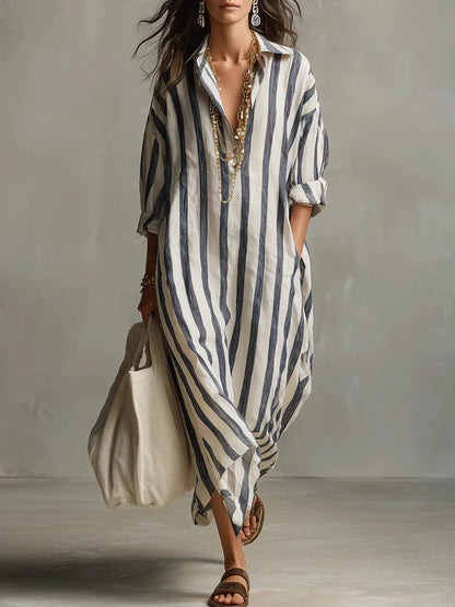 Amani Womens Dress | Lightweight Linen, Relaxed Fit Summer Dress 0