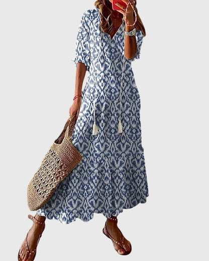 Amara Womens Dress | Plus Size, Bohemian Vintage Summer Dress 0