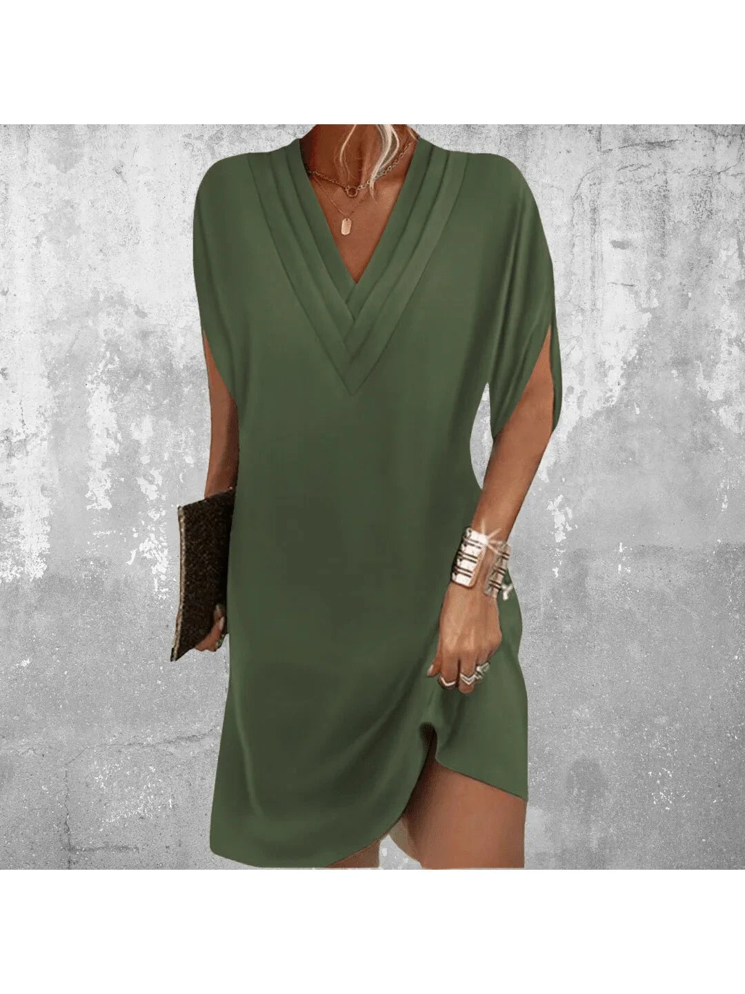 Amelia Women's Dress | V-Neck, Tummy Covering, Elegant Shift Dress 0