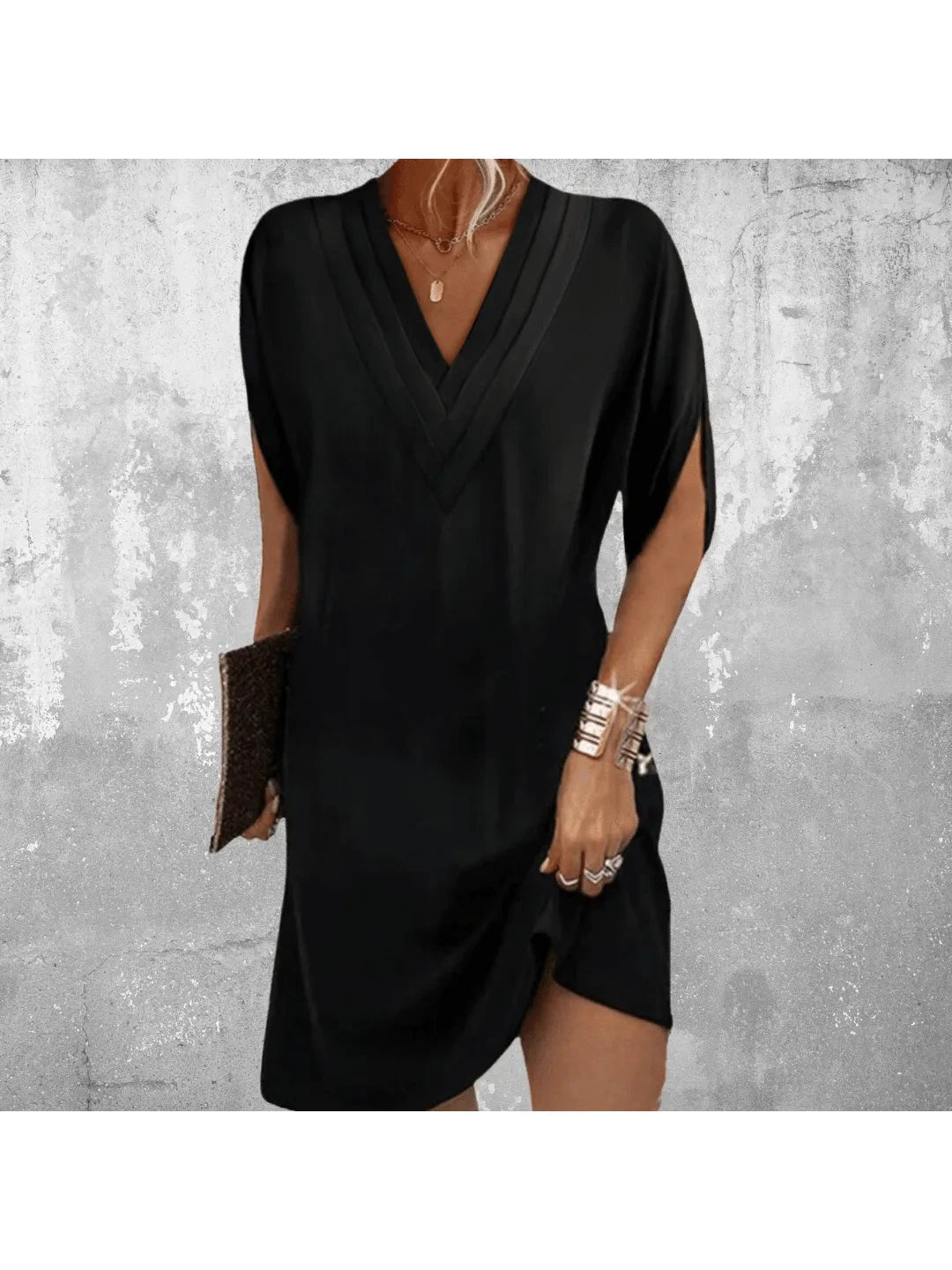 Amelia Women's Dress | V-Neck, Tummy Covering, Elegant Shift Dress 1