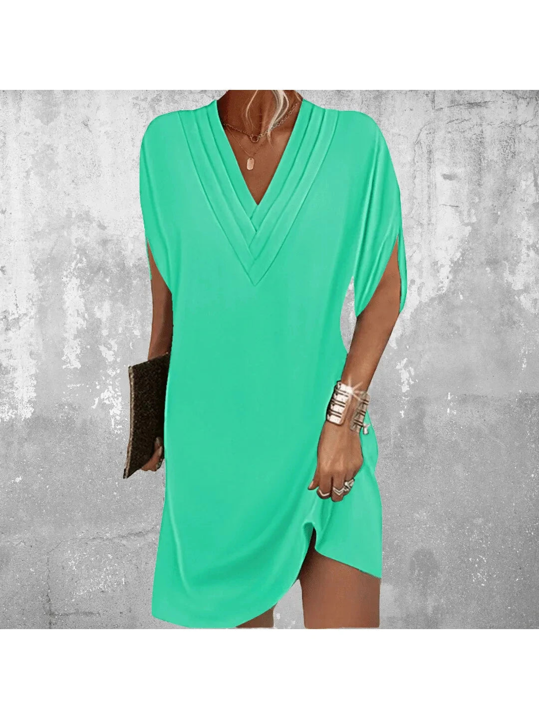 Amelia Women's Dress | V-Neck, Tummy Covering, Elegant Shift Dress 3