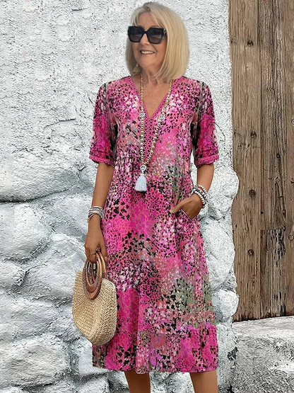 Aria Midi Dress | Vibrant Pattern, Flattering Fit - Ideal for Wedding Guest & Summer Events 3