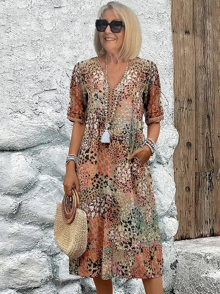 Aria Midi Dress | Vibrant Pattern, Flattering Fit - Ideal for Wedding Guest & Summer Events 5