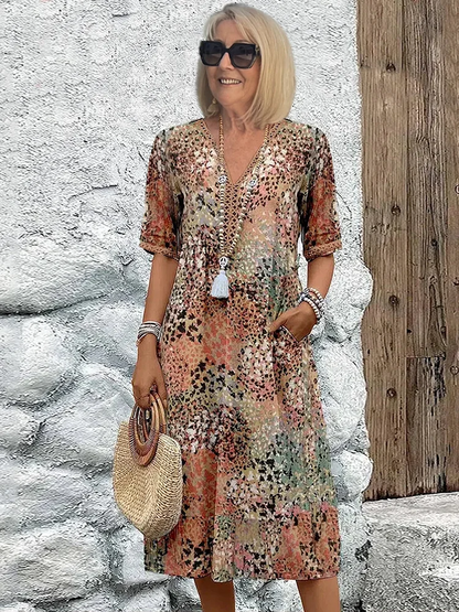 Aria Midi Dress | Vibrant Pattern, Flattering Fit - Ideal for Wedding Guest & Summer Events 5