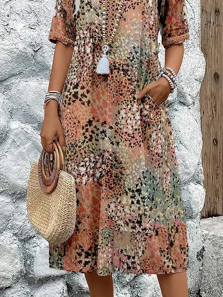 Aria Midi Dress | Vibrant Pattern, Flattering Fit - Ideal for Wedding Guest & Summer Events 7