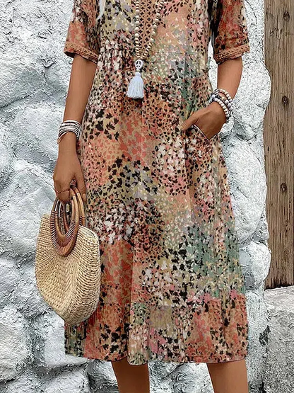 Aria Midi Dress | Vibrant Pattern, Flattering Fit - Ideal for Wedding Guest & Summer Events 7
