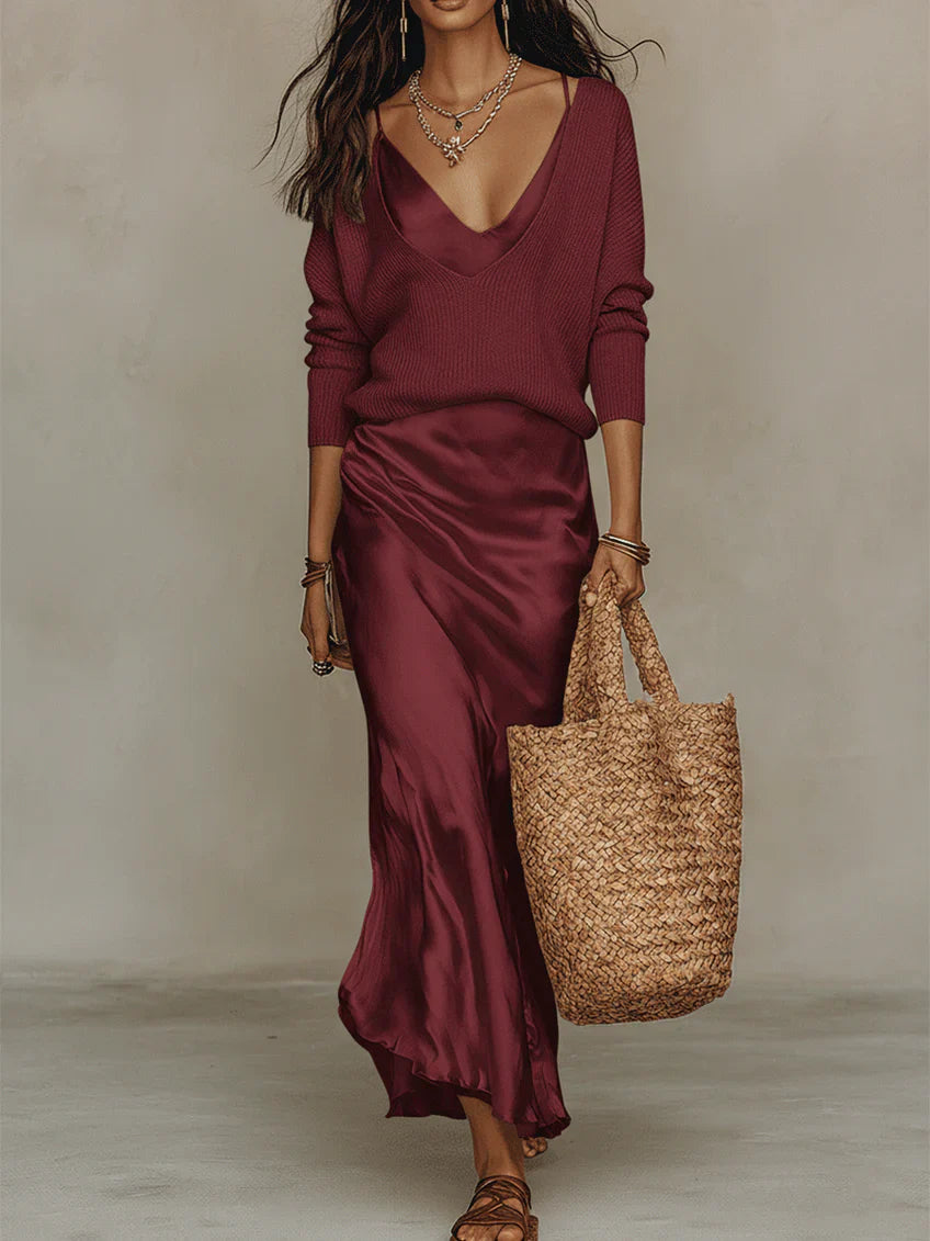 Aria Satin Midi Dress | Lightweight, Fluid Silhouette, Perfect for Wedding Guests and Summer Events 8