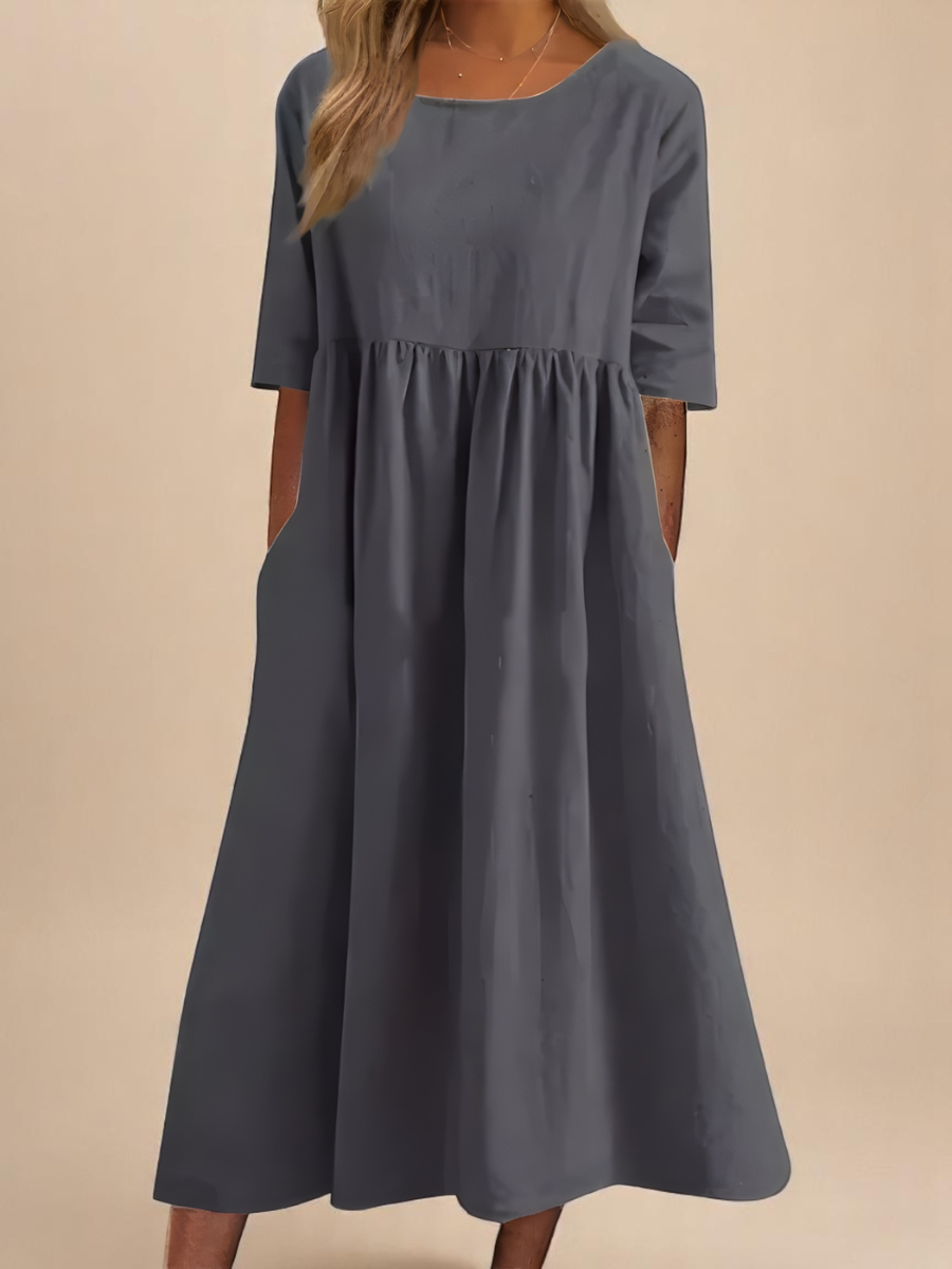 Aurelia Women's Dress | Mid Sleeve, Cotton Comfort, Side Pockets 2