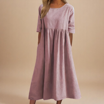 Aurelia Women's Dress | Mid Sleeve, Cotton Comfort, Side Pockets 7