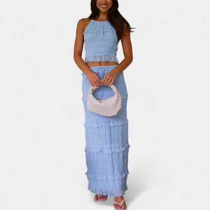 Ava Maxi Dress | Boho Halter Neck, Flowy Summer Wedding Guest Option 3