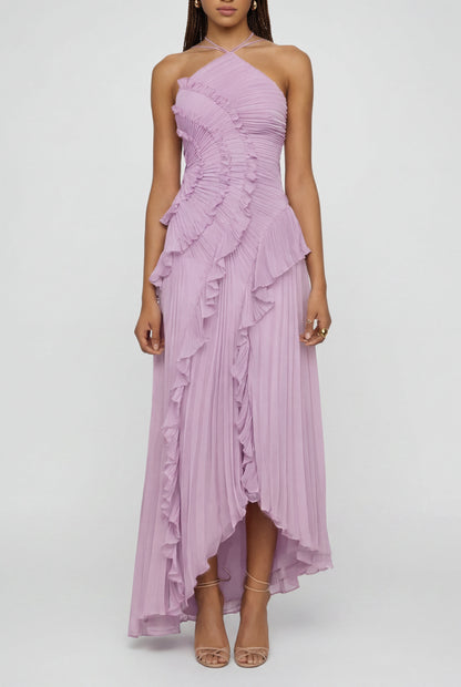 Ava Women's Dress | Ruffle Halter A-Line Cocktail Dress 0