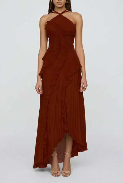 Ava Women's Dress | Ruffle Halter A-Line Cocktail Dress 3