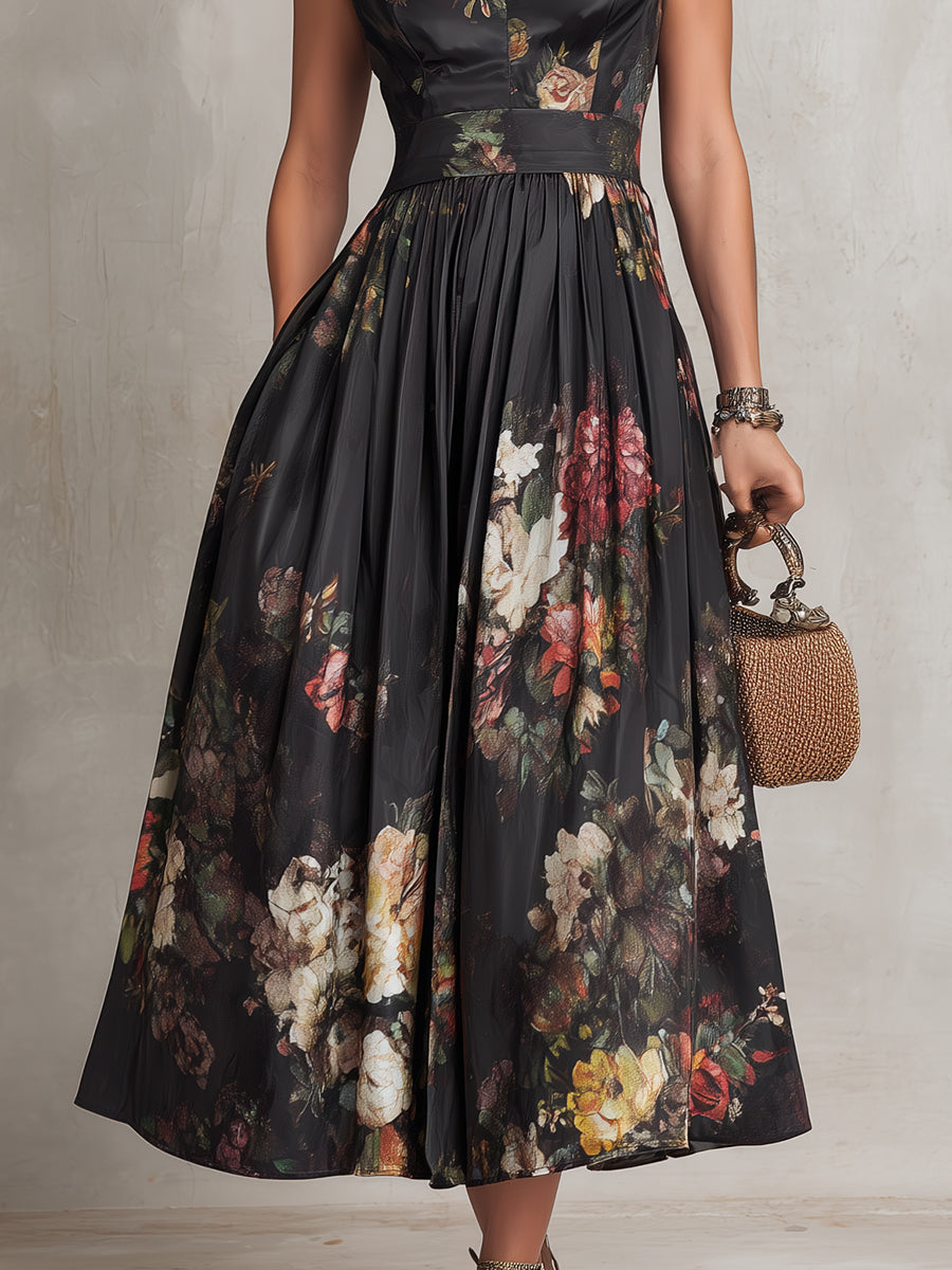 Blythe Midi Dress | Satin, Keyhole Collar, Pleated Skirt for Wedding Guest and Formal Events 4
