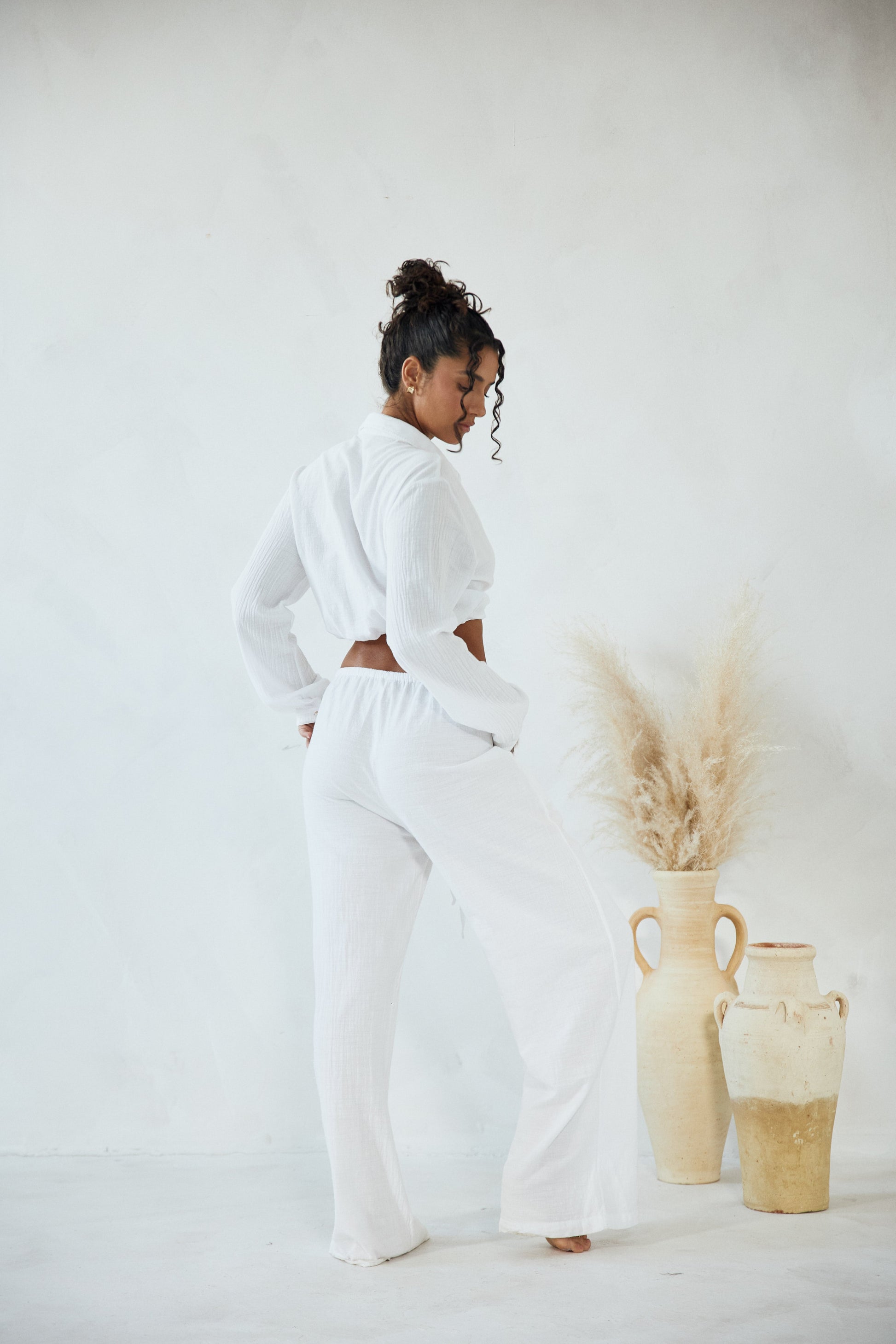 Cleo Beach Pants | Lightweight Cotton, Adjustable Waist, Women's 3