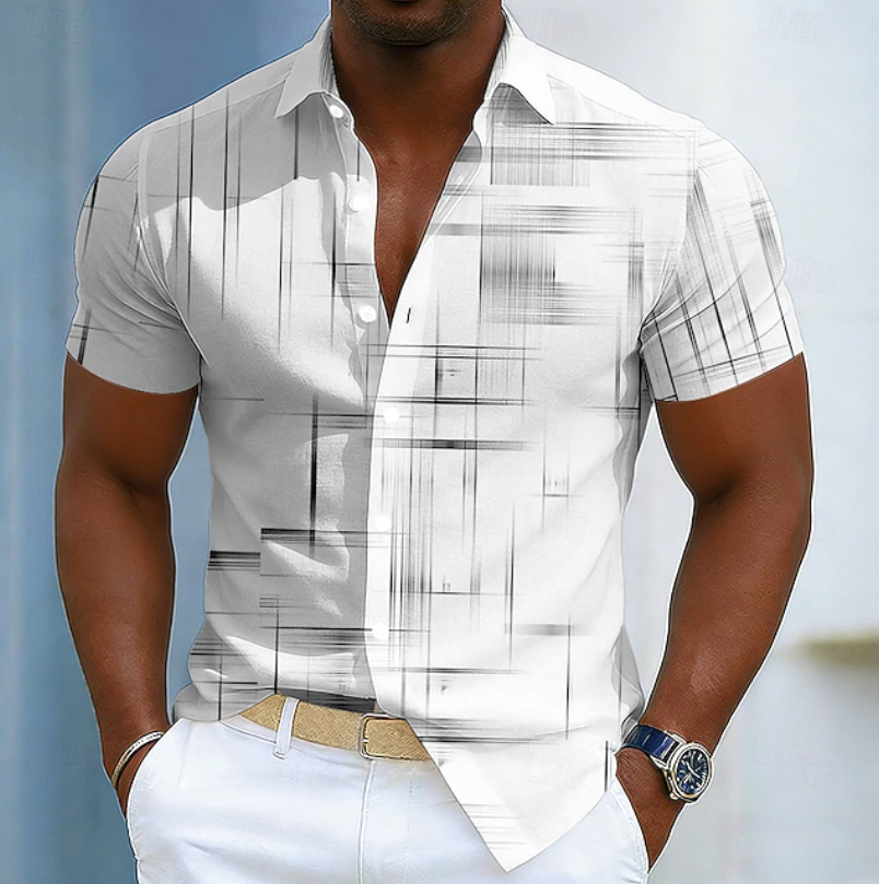 Cobalt Men's Shirt | Geometric Pattern, Lightweight Breathable 1