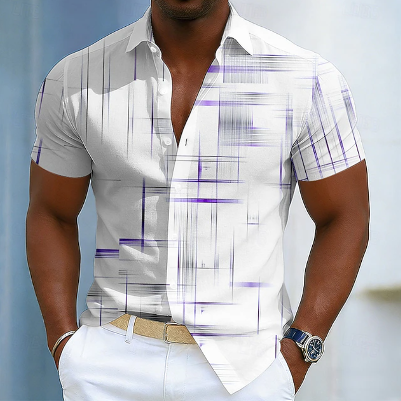 Cobalt Men's Shirt | Geometric Pattern, Lightweight Breathable 4