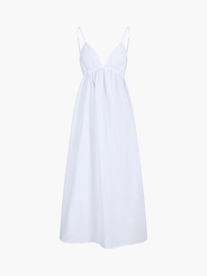 Cora Midi Dress | 100% Cotton, Sleeveless V-Neck Summer Dress 4