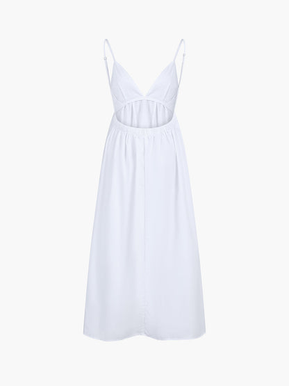 Cora Midi Dress | 100% Cotton, Sleeveless V-Neck Summer Dress 5