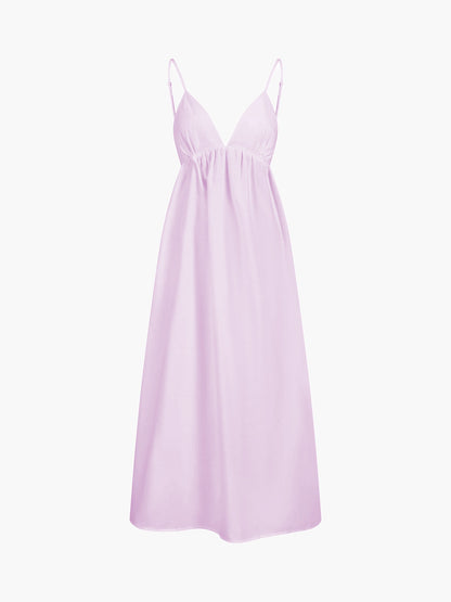 Cora Midi Dress | 100% Cotton, Sleeveless V-Neck Summer Dress 8