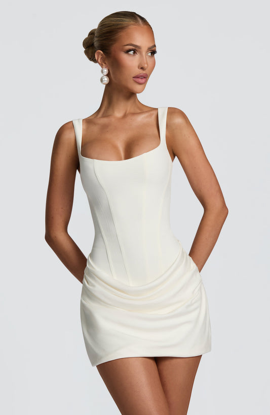 Cora Women's Dress | Structured Crepe, Elegant Mini Design 0