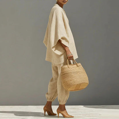 Cora Women's Set | Lightweight Linen Loungewear, Relaxed Fit 4