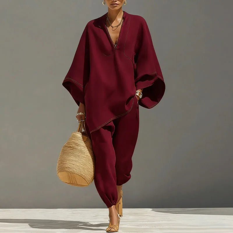 Cora Women's Set | Lightweight Linen Loungewear, Relaxed Fit 6