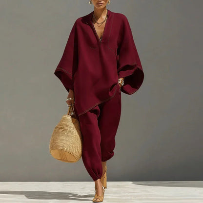 Cora Women's Set | Lightweight Linen Loungewear, Relaxed Fit 6