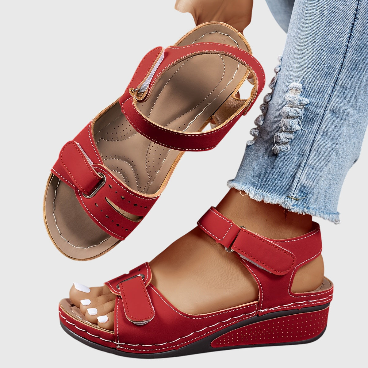Crisp Flat Sandals for Women | Supportive Comfort Design, Stretchable Fit 0